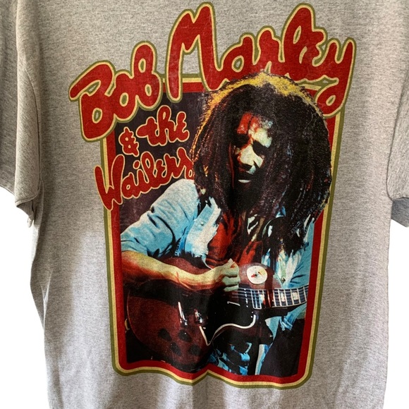 Bob Marley and The Wailers Reggae T Shirt Grey Crew Jamaica Rasta Dreadlocks - Picture 4 of 12